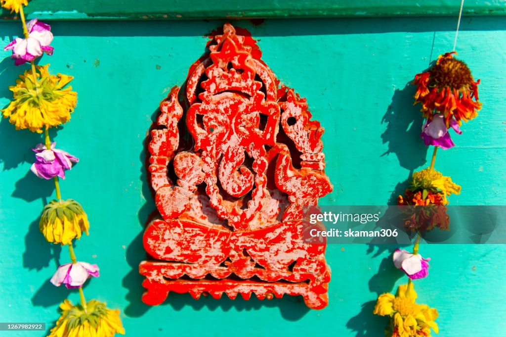 Sacred hindu gods statue and a spiritual symbol of Hinduism