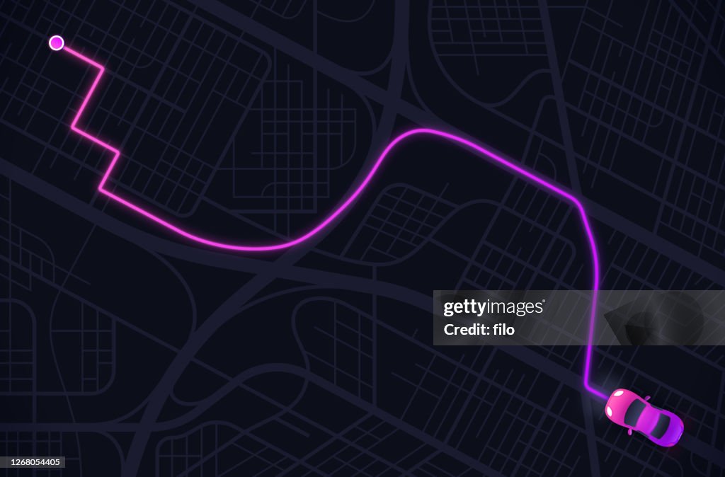 Route Planning City Driving Road Network Destination Map