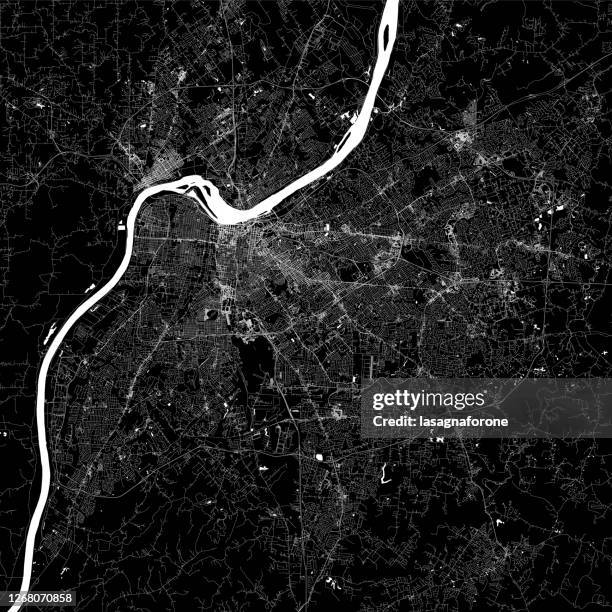louisville, kentucky, usa vector map - united states map black and white stock illustrations