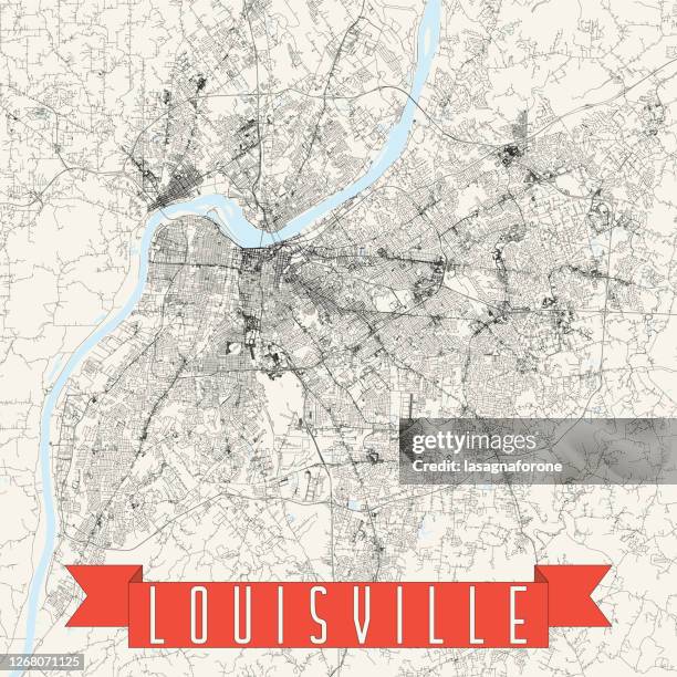 stockillustraties, clipart, cartoons en iconen met louisville, kentucky, usa vector map - slugger