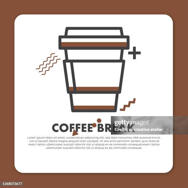 coffee vector line icon - simple thin line icon, premium quality design element and brown background. - broken appliance stock illustrations