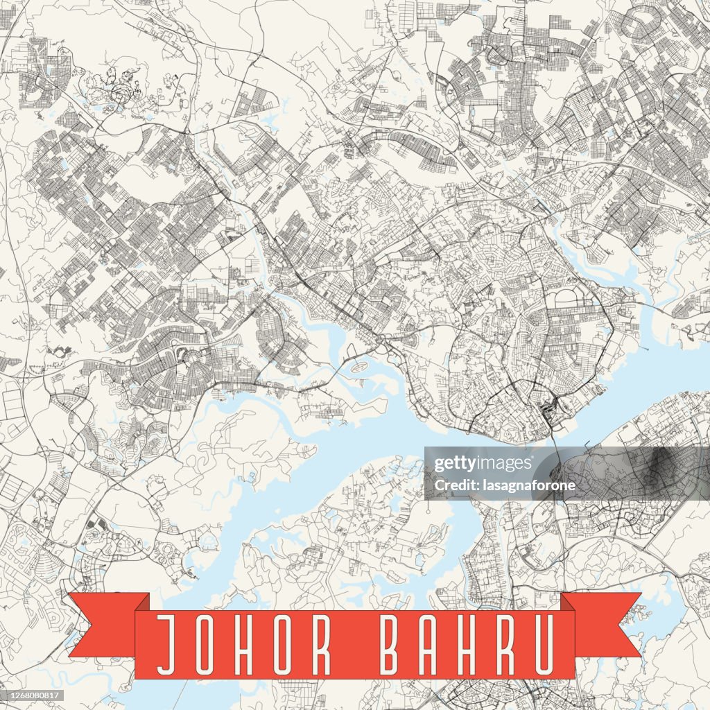Johor Bahru, Malaysia Vector Map
