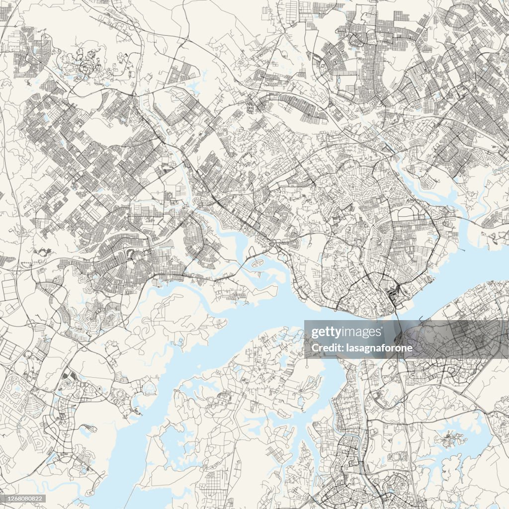 Johor Bahru, Malaysia Vector Map