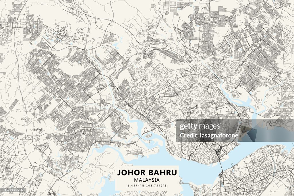 Johor Bahru, Malaysia Vector Map