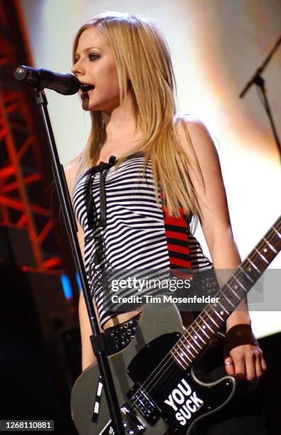 Avril Lavigne performs during KIIS FM's 4th Annual Jingle Ball at the Anaheim Pond on December 3, 2004 in Anaheim, California.