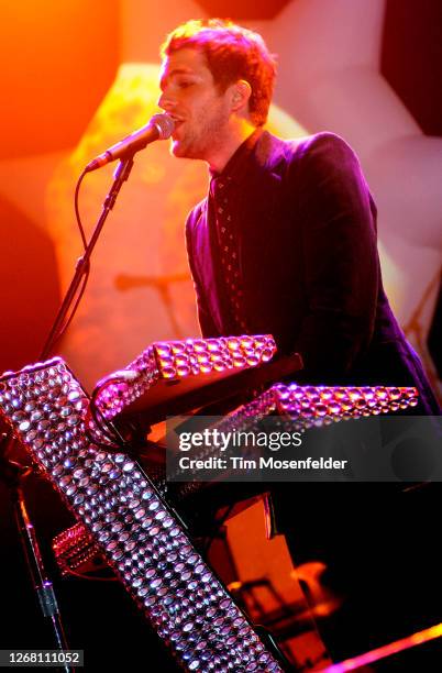 Brandon Flowers of The Killers performs at Live 105's Not So Silent Night at the Bill Graham Civic Auditorium on December 10, 2004 in San Francisco,...