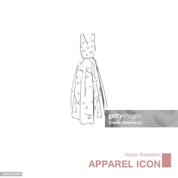 vector drawn dress. - dress stock illustrations