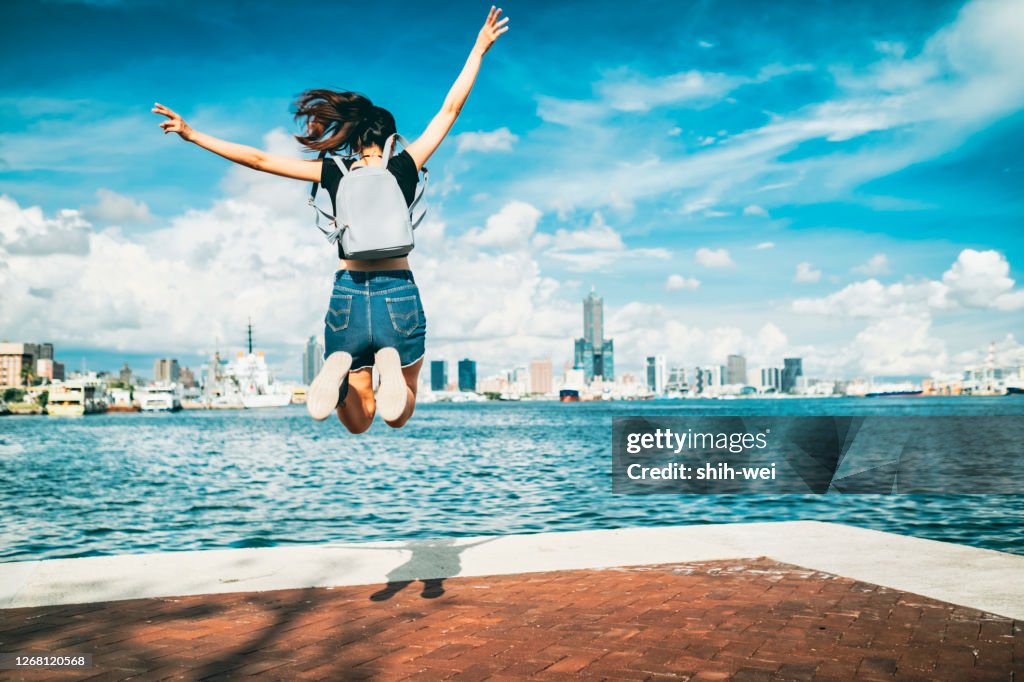 Beautiful Asian woman traveling in Taiwan