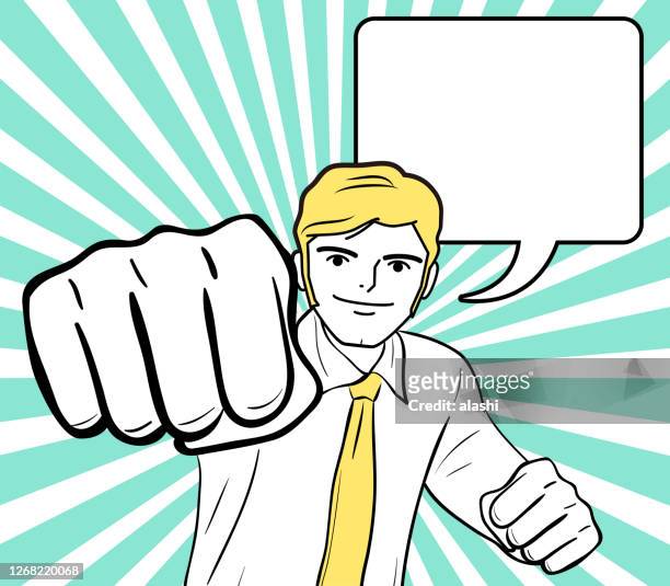 smiling mature man (businessman, teacher, coach) makes a fist to show his great power to the world - taekwondo stock illustrations