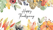 happy thanksgiving card with autumn