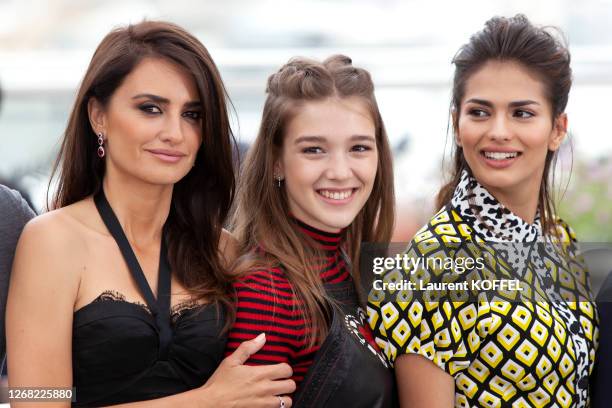 Penelope Cruz, Carla Campra, Sara Salamo attend the photocall for 'Everybody Knows ' during the 71st annual Cannes Film Festival at Palais des...