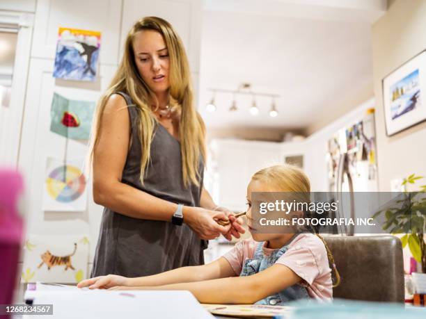 mother and daughter getting ready - girl power stickers stock pictures, royalty-free photos & images