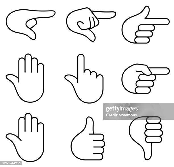 hand gesture signs outline icons - thumb stock illustrations