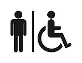 Male and handicap toilet sign