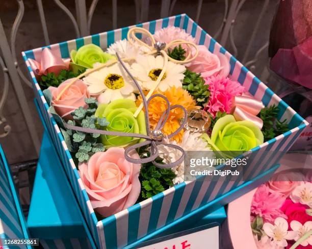 soap flower arrangement - perfume japan stock pictures, royalty-free photos & images