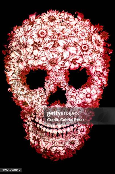 a day of the dead skull from oaxaca city - sugar skull stock pictures, royalty-free photos & images