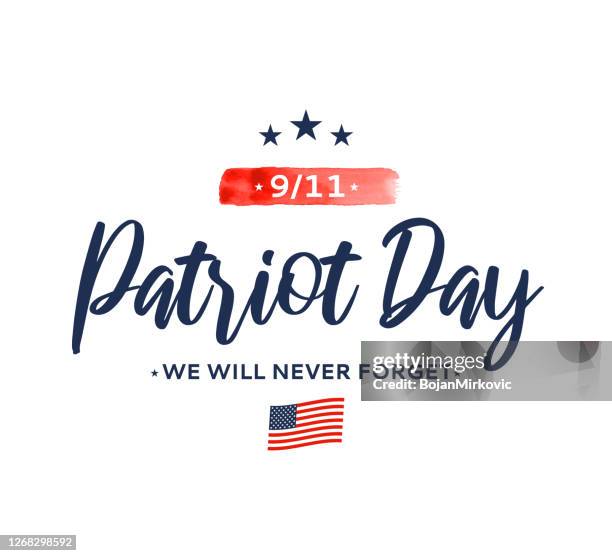 patriot day usa 9/11, september 11. we will never forget. vector - patriot day stock illustrations