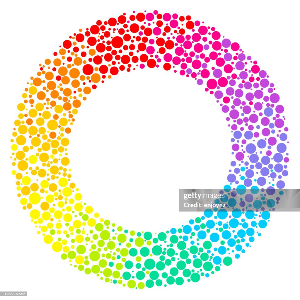 シンプルな虹点描円