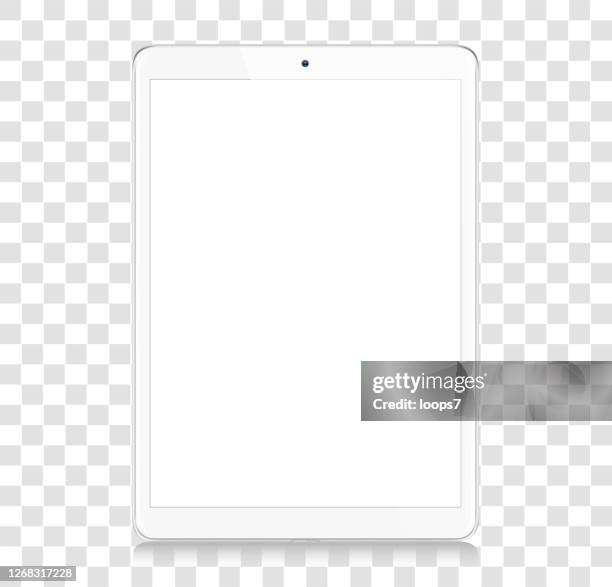 white digital tablet with blank screen - computer screen reflection stock illustrations