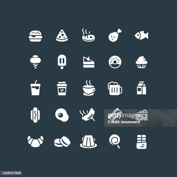 flat food & drink icons - creme eggs stock illustrations