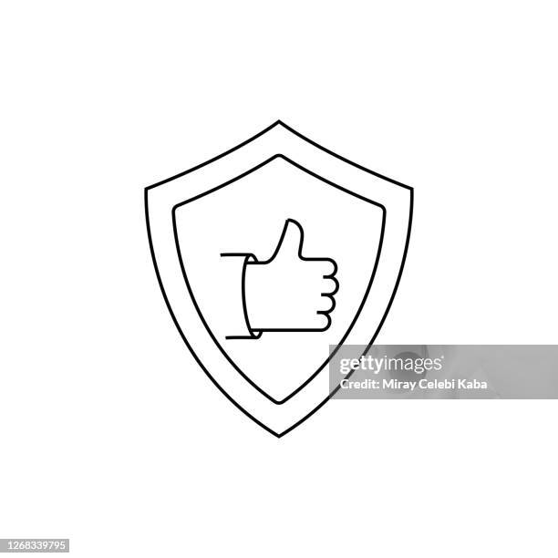 reliability line icon - client satisfaction guarantee stock illustrations