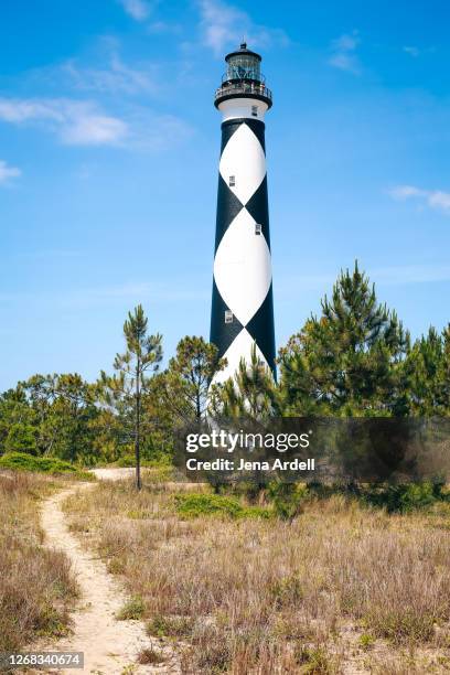 outer banks north carolina lighthouse, cape lookout national seashore - cape lookout national seashore stock pictures, royalty-free photos & images