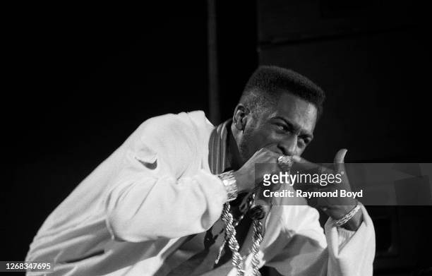 Rapper Rakim of Eric B. And Rakim performs at the Genesis Convention Center in Gary, Indiana in August 1988.