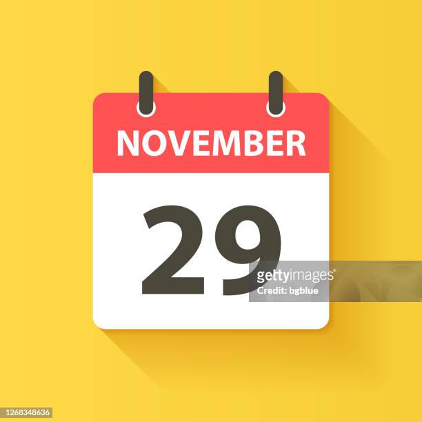 november 29 - daily calendar icon in flat design style - november 2019 calendar stock illustrations