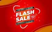 Modern Flash Sale Banner with red Colour