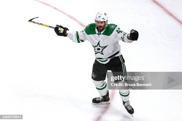 Alexander Radulov of the Dallas Stars celebrates after scoring a goal against the Colorado Avalanche during the second period in Game Two of the...