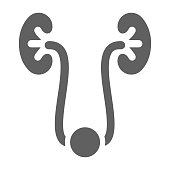 Human kidney icon, gray version