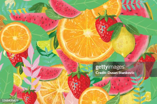 sommerfruchtzusammensetzung - beere obst stock-grafiken, -clipart, -cartoons und -symbole