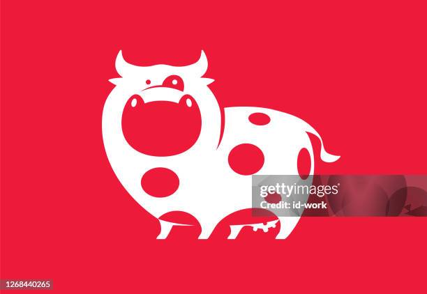 funny cow symbol - cute cow stock illustrations