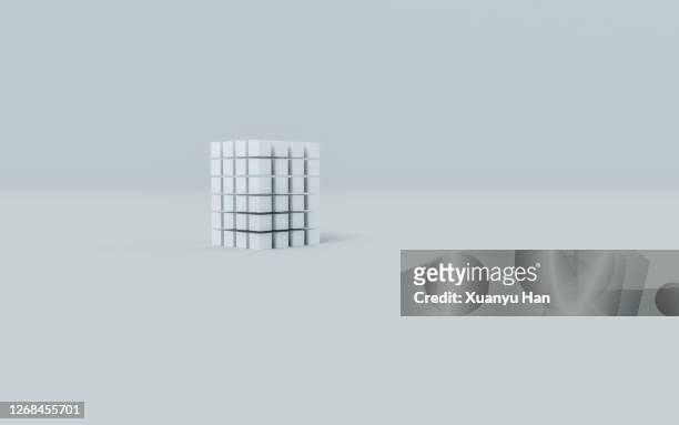 abstract 3d cube - rubiks cube stock-fotos und bilder