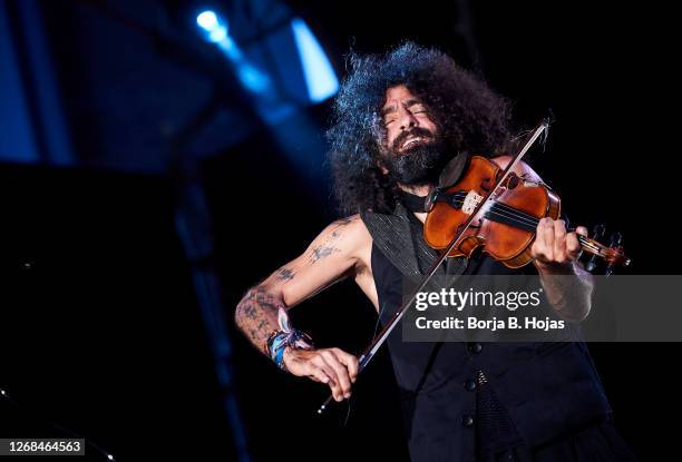 Violinist Ara Malikian perfoms on stage during 'Viva La Vida' Festival on August 23, 2020 in Zaragoza, Spain.