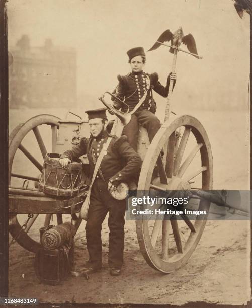 Trumpeter Gritten and Trumpeter Lang at Woolwich, 1856. Artist Cundall & Howlett.