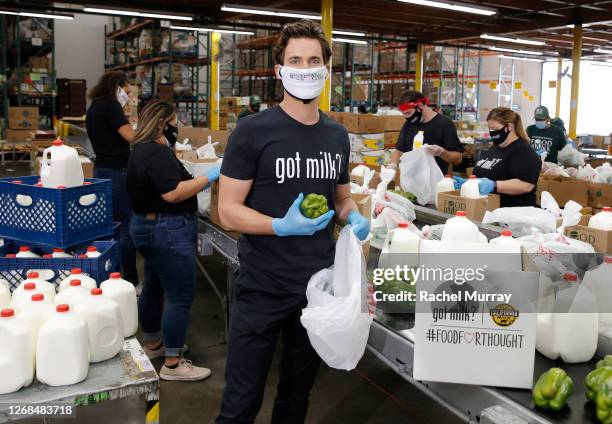 Matt Bomer joined volunteers at Los Angeles Regional Food Bank to kick off the “#FoodForThought” campaign, a partnership with the California Milk...