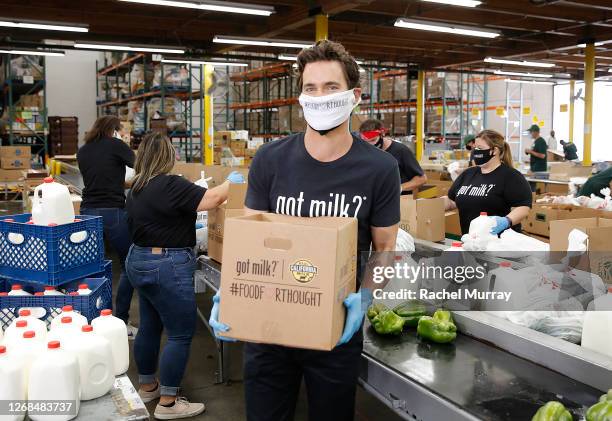 Matt Bomer joined volunteers at Los Angeles Regional Food Bank to kick off the “#FoodForThought” campaign, a partnership with the California Milk...