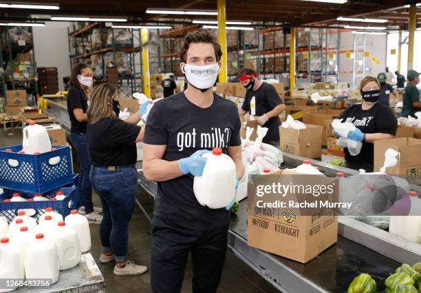 Matt Bomer joined volunteers at Los Angeles Regional Food Bank to kick off the “#FoodForThought” campaign, a partnership with the California Milk...