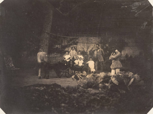Jardin zoologique de Bruxelles; Les trois jumeaux fils de Mr. Lebens et toute la famille, 1854-56. Artist Louis-Pierre-Théophile Dubois de Nehaut.