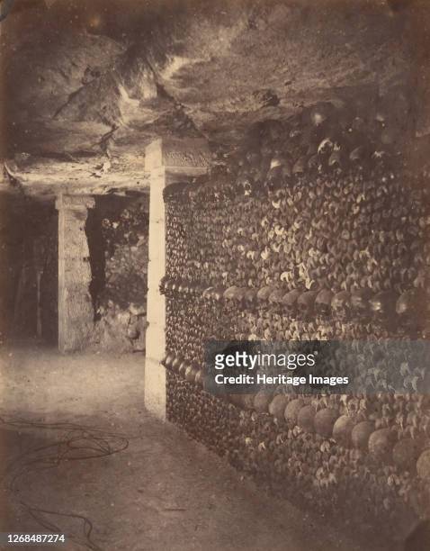 Catacombs, Paris, April 1862. Artist Nadar.
