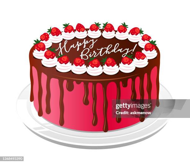 birthday cake - chocolate pie stock illustrations
