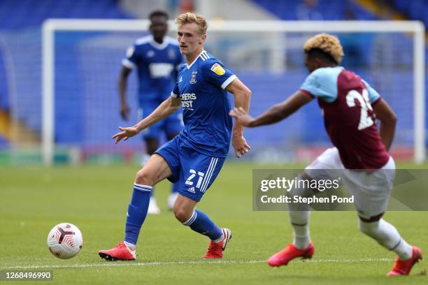 Flynn Downes of Ipswich Town during the Pre-Season Friendly between Ipswich Town and West Ham United at Portman Road on August 25, 2020 in Ipswich,...