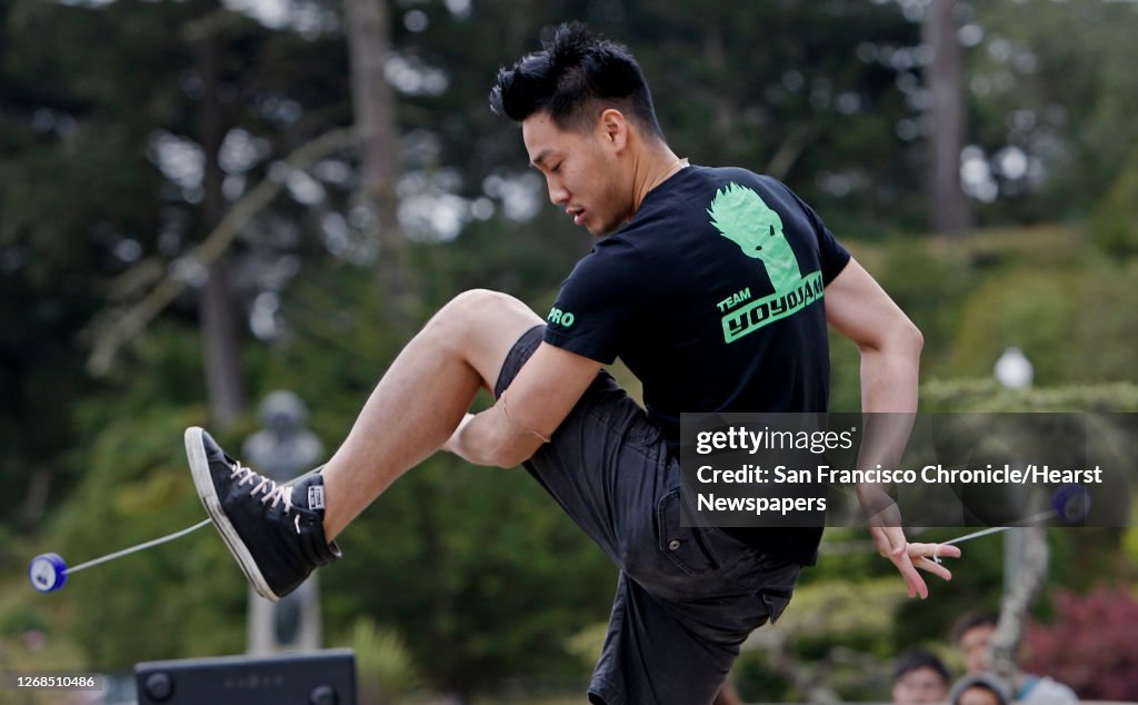 Joseph Harris, 26 of San Francisco performs his tricks during the 17th annual 2014 Bay Area Classic yo-yo contest at the bandshell in Golden Gate Park , Calif., on Saturday May 24, 2014. The Bay Area Classic yo-yo contest is one of the longest-running re