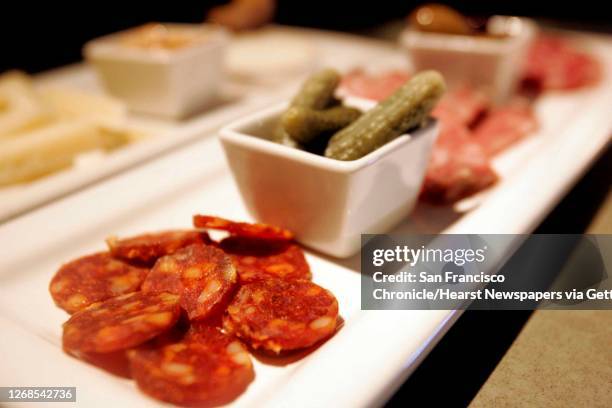Salami plate.96 Hours Bar Bites feature the scene, people, food and drink at 750 ML. This is a wine bar in San Mateo . Ran on: Brian Snelling, above...