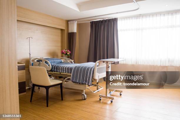 la habitación del paciente está vacía, ningún paciente - hospital ward fotografías e imágenes de stock