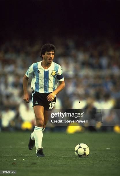 Argentina Captain Daniel Passarella in action during a match. \ Mandatory Credit: Steve Powell/Allsport