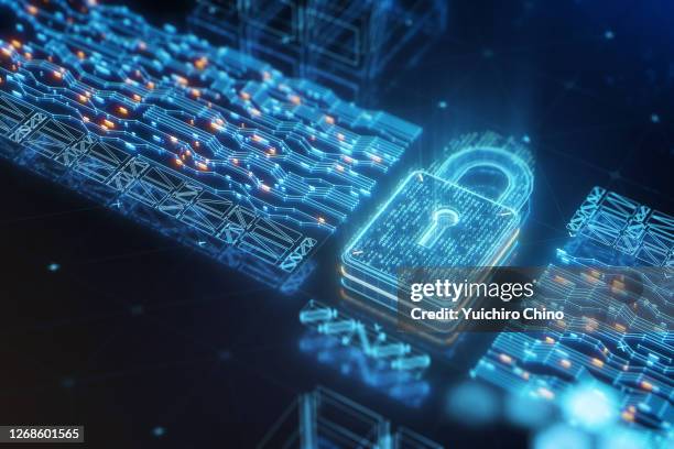 digital data security padlock with binary code - blockchain stock pictures, royalty-free photos & images