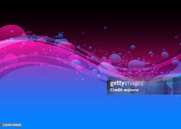 blue and pink wave flow background - pink and turquoise background stock illustrations