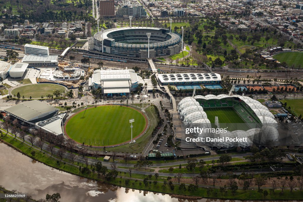 Aerial Views Of Melbourne Under Stage Four Coronavirus Restrictions